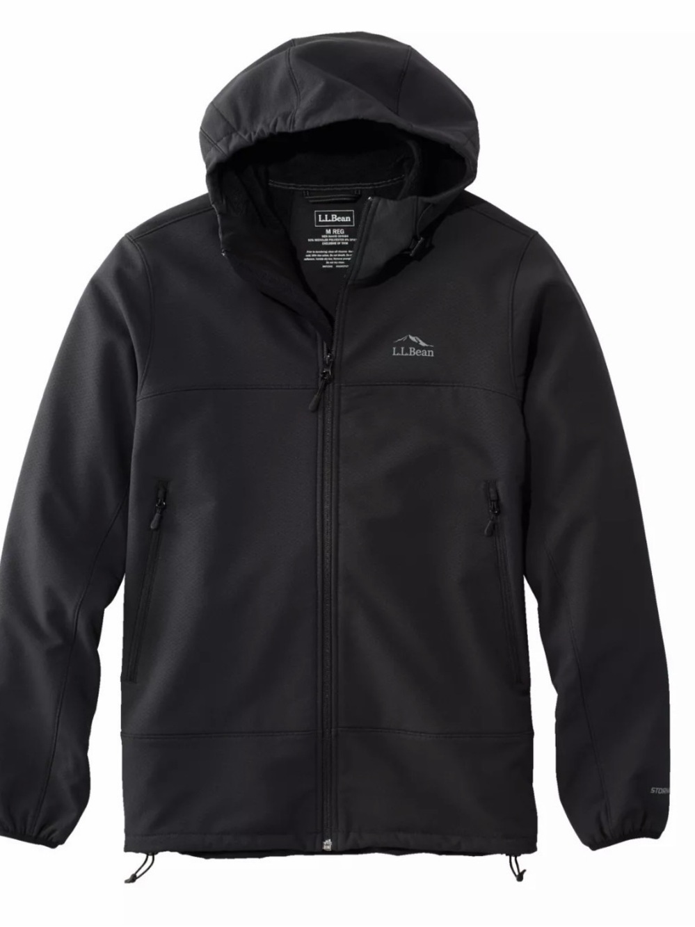 L.L. Bean Men's XXLT tall Black storm fleece Pro hoodie Jacket